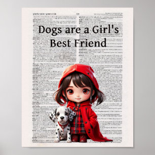 Poster Cães são os melhores amigos de Menina.