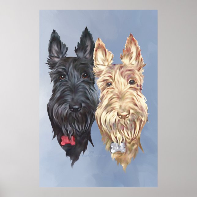 Pôster Cães Scottie (Frente)