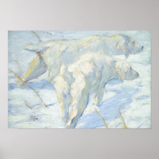 Poster Cães Siberianos na Neve (Frente)