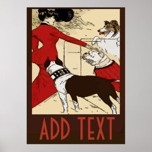 Poster Cães Vintage Poster, adicionar texto