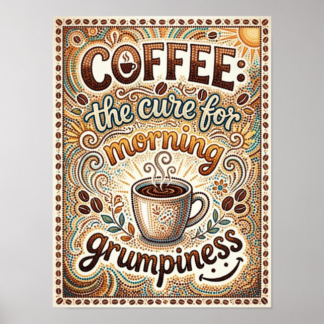 Poster café a cura para a irritabilidade matinal (Frente)
