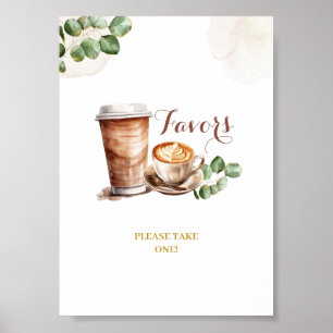 Poster Café Amor é Comprar Favoritos Sinal de Festa