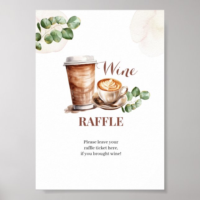 Poster Café Amor é Criar Vinho Sinal de Jogo de Raffle (Frente)