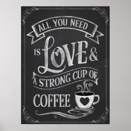 POSTER CAFÉ AMOR KITCHEN CHALKBOARD