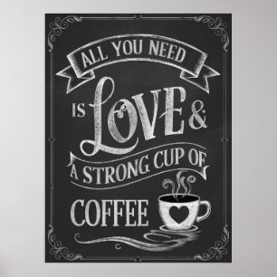 POSTER CAFÉ AMOR KITCHEN CHALKBOARD