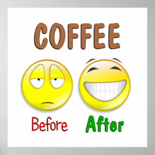 Poster Café antes em seguida