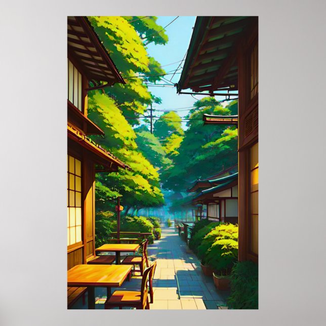 Poster Café ao ar livre do Jardim Japonês (Frente)