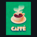 Poster Café Art Deco Verde<br><div class="desc">Art Deco, estilo de vintage, café retrô.</div>