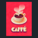 Poster Café Art Deco Vermelho<br><div class="desc">Art Deco, estilo de vintage, café retrô.</div>