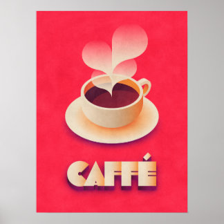 Poster Café Art Deco Vermelho