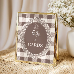 Poster Cafe Bebe Presentes Rústicos e Cartões Chá de Bebê