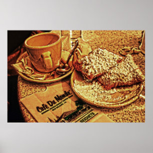Pôster Café & Beignets no café Du Monde