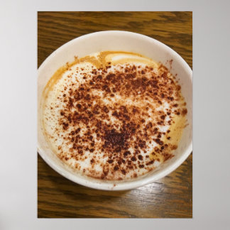 Poster Café Cappuccino com Cinnamon Topping