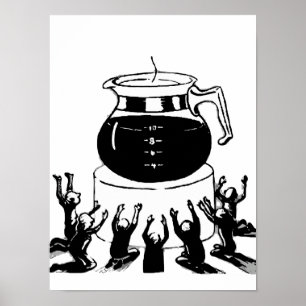 Poster Café clássico retrô e vintage, Worship Coffee