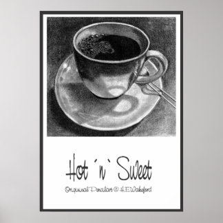 Pôster Café com quente doce