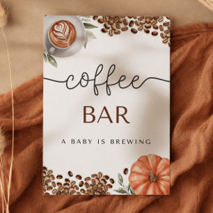 Poster Café com Tempero de Abóbora Chá de Bebê Barra de C