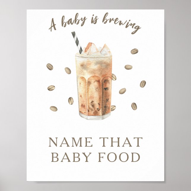 Poster Café cria chá de fraldas comida bebê (Frente)