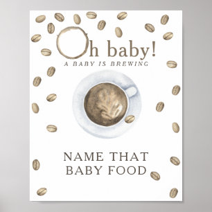 Poster Café cria chá de fraldas comida bebê