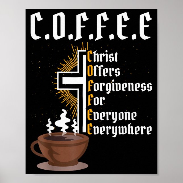 Poster Café Cristo Oferece Perdão Para Todos Sempre (Frente)