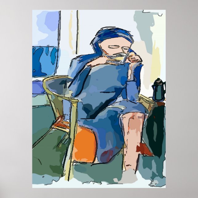 Pôster Café da Manhã abstrato (Frente)