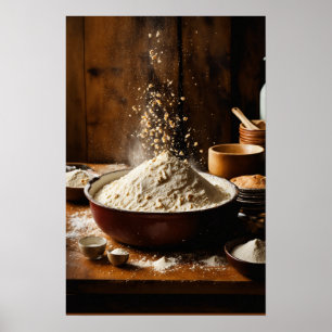 Poster Café da Manhã Clássico com Torradas com Manteiga e