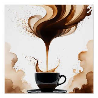 Pôster Café da manhã da arte Bauhaus (castanho)