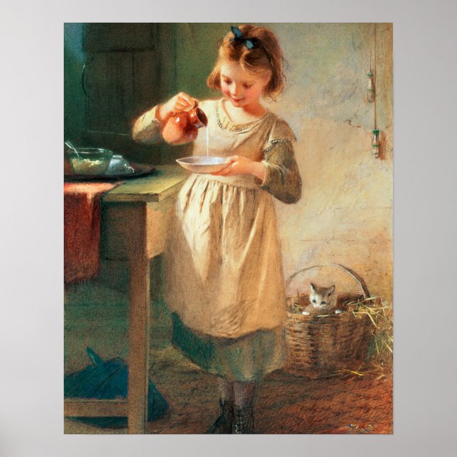 Pôster Café da manhã do gatinho (Frente)