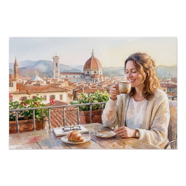 Pôster Café da Manhã em Florença (Frente)