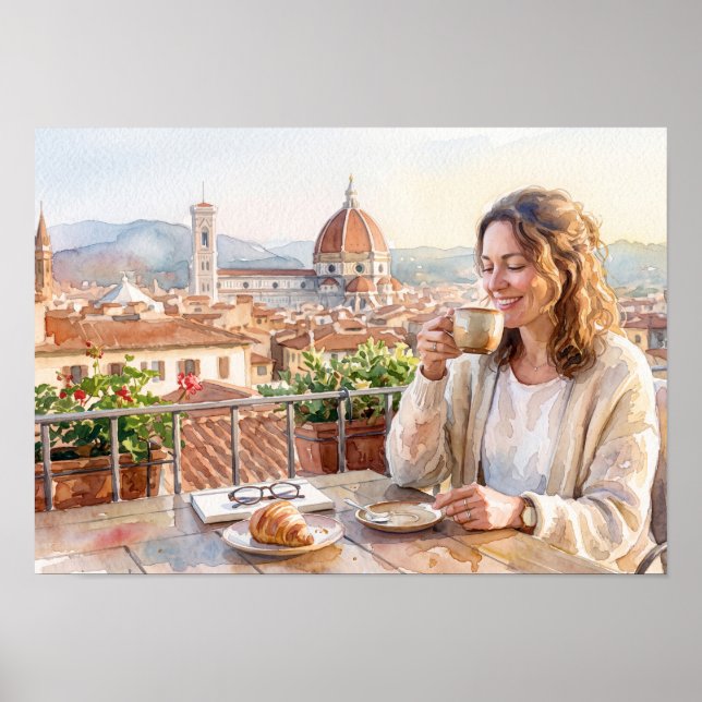 Poster Café da Manhã em Florença (Frente)