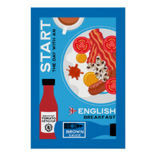 Pôster Café da Manhã Inglês Tradicional