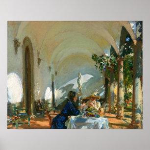 Poster Café da manhã na Loggia, Sargent 1910