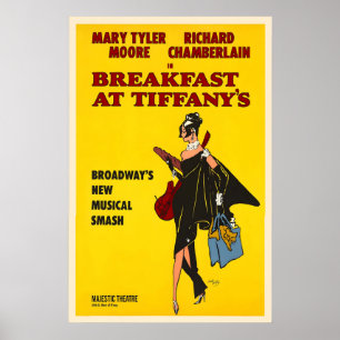 Poster Café da Manhã na Tiffany Retro Filme de Cinema Vin
