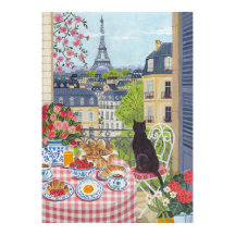 Café da Manhã na Varanda de Paris Gato Vista da To