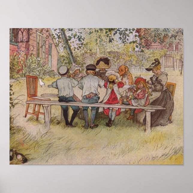 Pôster Café da manhã sob o Big Birch (Frente)