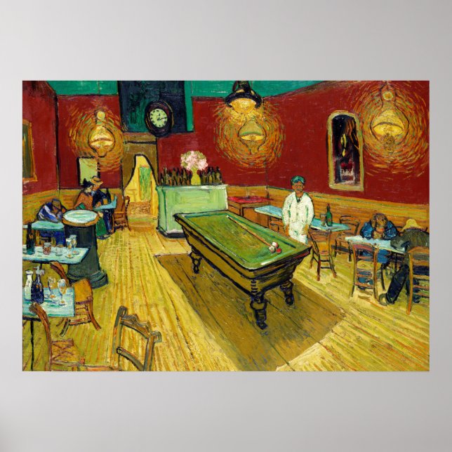 Poster Café da Noite - Pintura de Vincent van Gogh (Frente)