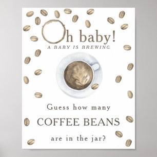 Poster Café de café - Quantos grãos de café?