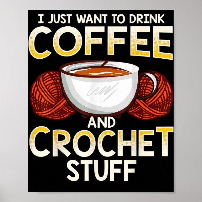 Poster Café De Crochet E Camiseta-Triturada (Frente)