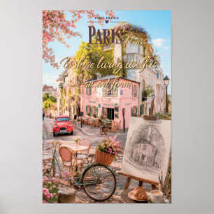 Poster Café de Montmartre em Paris Forma de Arte Ilustraç