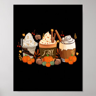 Poster Café de Outono, Abobrinha, Tempero, Latte Gelado, 