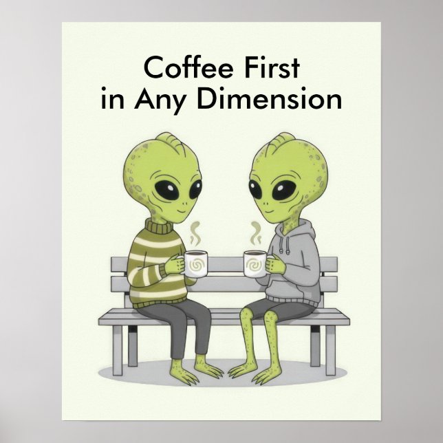 Poster Café Divertido e Alienígenas (Frente)