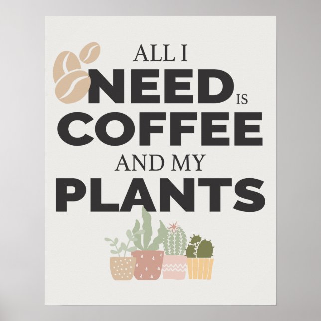 Poster Café e amantes de plantas (Frente)