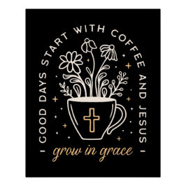Pôster Café e Jesus citam estética acadêmica escura