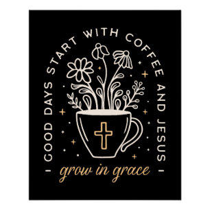 Pôster Café e Jesus citam estética acadêmica escura