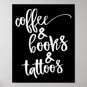 Poster Café E Livros E Tatuagens