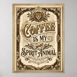 Poster café é meu animal de espírito