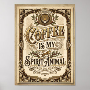 Poster café é meu animal de espírito
