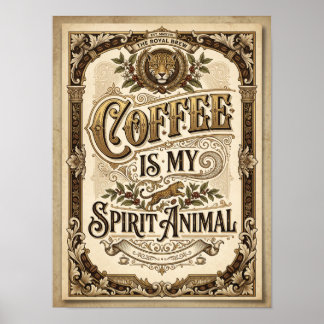 Poster café é meu animal de espírito