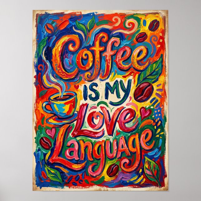 Poster café é minha linguagem do amor (Frente)