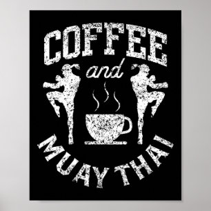 Poster Café e Muay Thai Lutador Hobby Artes Marciais Bo