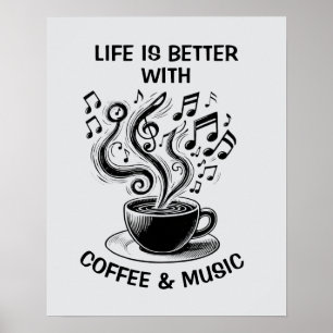 Poster Café e Música